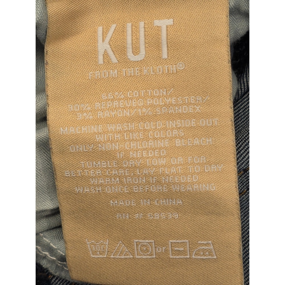 Kut from the Kloth Amy Crop Straight Leg Jeans Blue Medium Wash Size 10 Stretch - Picture 4 of 10